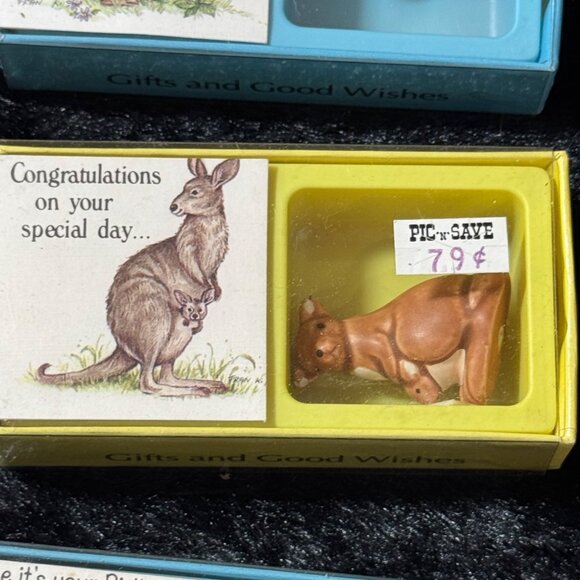 Vintage American Greetings Americard Miniture Animals And Card NOS Set Of 6 - Picture 5 of 8